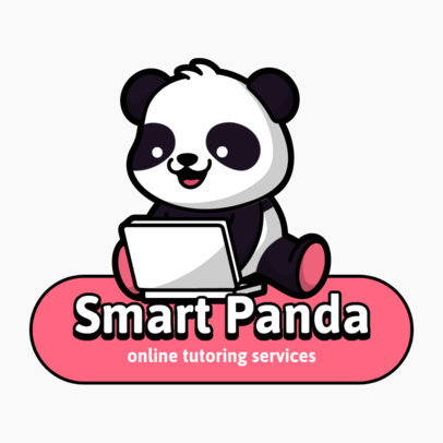 Logo Creator Featuring a Baby Panda for a Tutoring Platform for Kids 3938d-el1