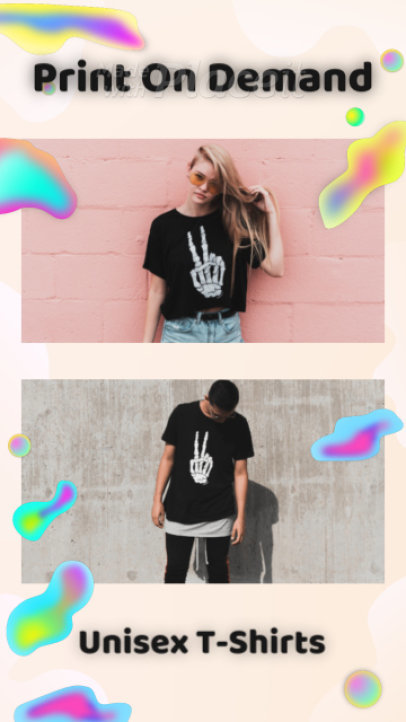 Instagram Story Video Creator for a POD Store with Colorful Graphics 1388a 3434