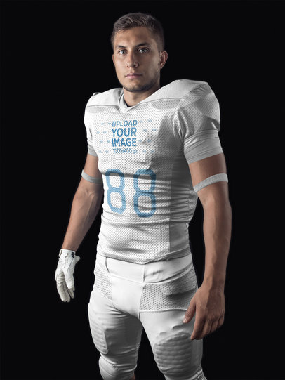 Placeit Custom Football Uniform Designer Man Standing With Helmet On