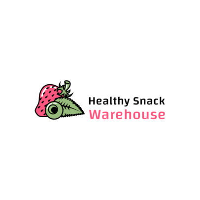 Logo Generator for Healthy Food Brands Featuring a Strawberry Clipart 4356b
