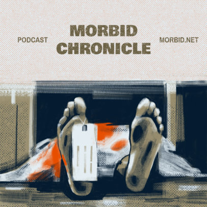 Podcast Cover Template Featuring an Illustrated Morgue Background 4359h