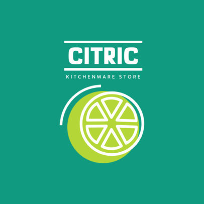Kitchenware Store Logo Template With Lemon Slice Graphic 3982e-el1