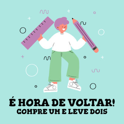 Back to School-Themed Instagram Post Generator With Cool Illustrations 3728c