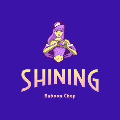 Naruto-Inspired Gaming Logo Template Featuring a Lovely Kunoichi 4373f