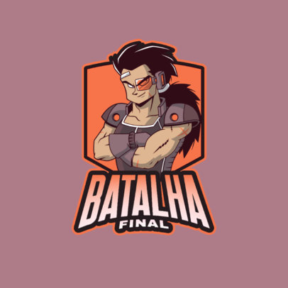 Gaming Logo Maker Featuring a Character Inspired by Raditz from Dragon Ball Z 4378G