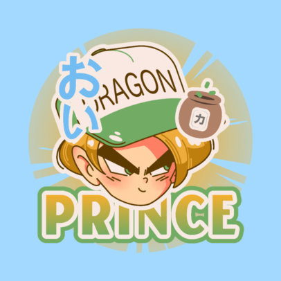 Gaming Logo Template with a Fierce Character Inspired by Dragon Ball 4376j