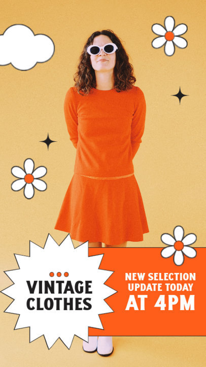 Instagram Story Maker for a Vintage Clothing Store 4033a-el1