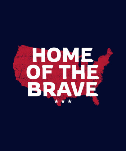 Patriotic T-Shirt Design Template with a Graphic of the USA Map