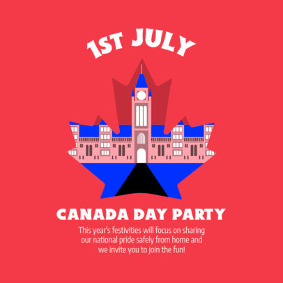 Canada Day-Themed Instagram Post Creator with a Maple Leaf Graphic 3776c