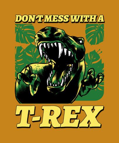 T-Shirt Design Maker Featuring a T-Rex Illustration