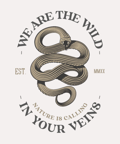 T-Shirt Design Maker Featuring an Engraved Snake Illustration