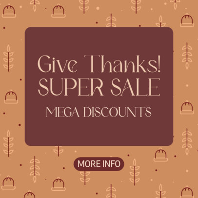 Ad Banner Design Template to Promote a Thanksgiving Offer 4128c
