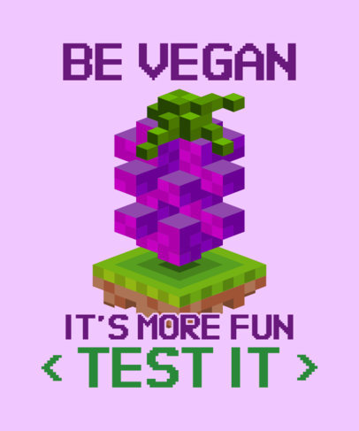 T-Shirt Design Generator Featuring a Minecraft-Inspired Grape Illustration 4523b