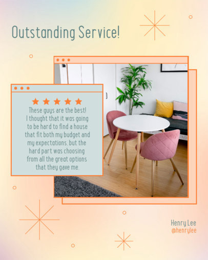 Instagram Post Maker Featuring a Customer Review of a Real Estate Service 4785g