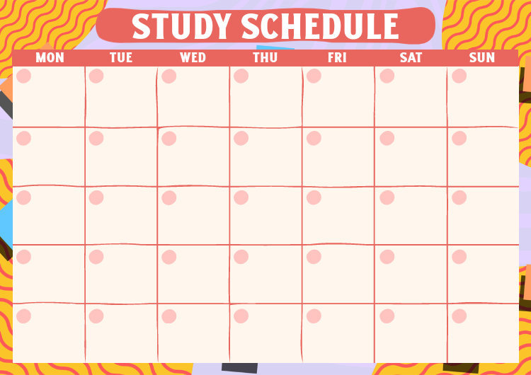Placeit - Monthly Calendar Template for a Study Schedule
