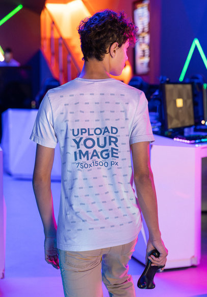 Back View Mockup of a Man Wearing a Bella Canvas T-Shirt  m28526