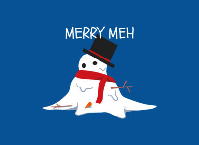 Fun Greeting Card Design Creator Featuring a Melted Snowman for the Holiday Season 4907b