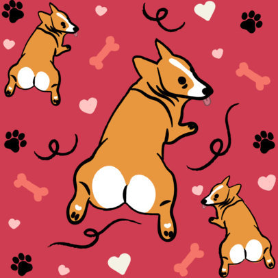 Seamless Print Pattern Maker Featuring Doodle Dog Graphics 4951