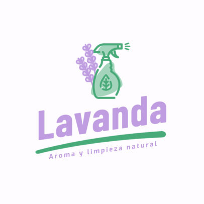 Eco-Friendly Cleaning Products Brand Logo Maker with a Lavender Sprayer Graphic 5364a