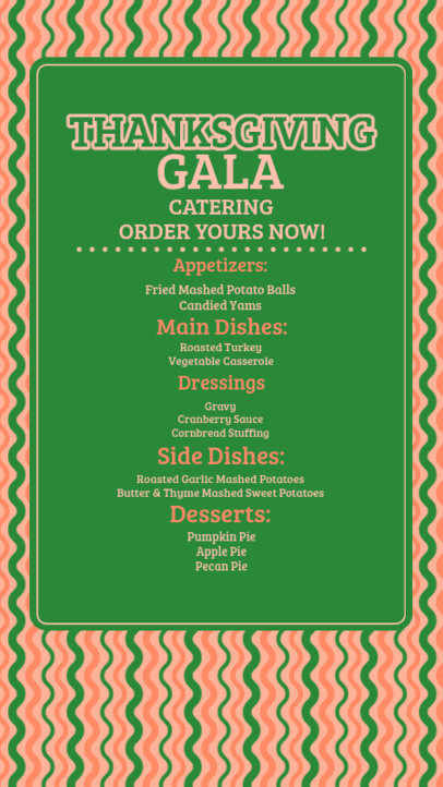 Instagram Story Template for a Thanksgiving Gala Featuring a Catering Service 5463g