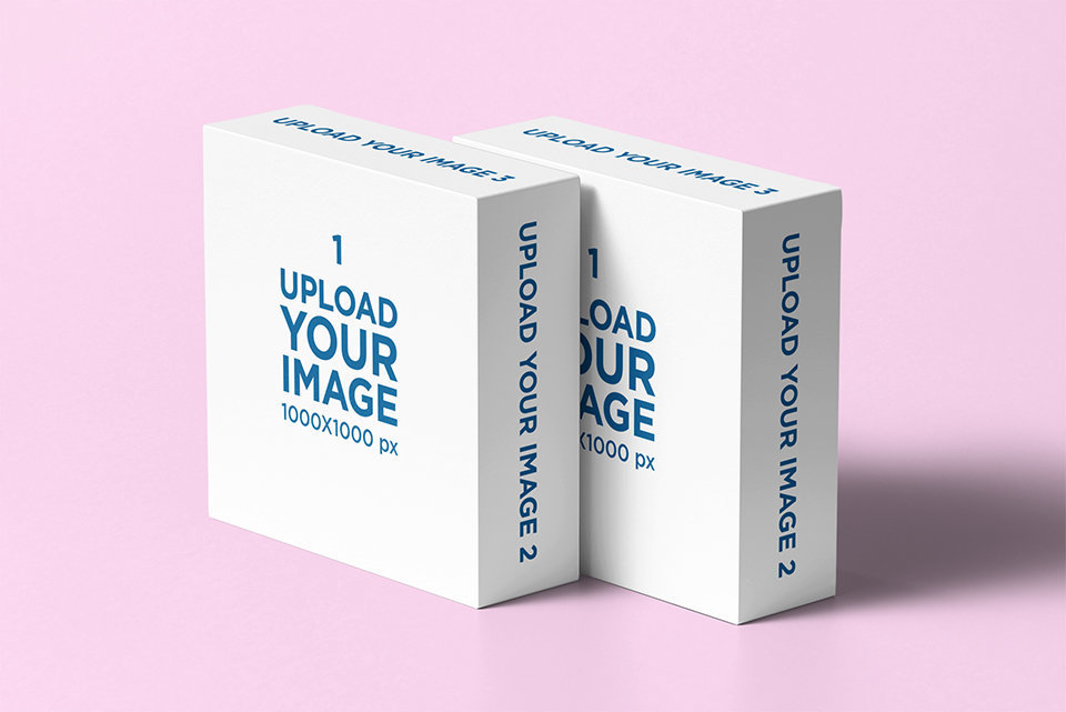 Placeit Mockup of Two Board Game Boxes Placed Over a Colorful Background