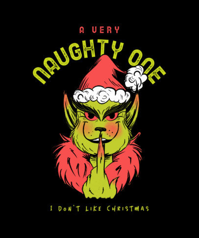 T-Shirt Design Generator with an Illustrated Creature Inspired by The Grinch 5559b