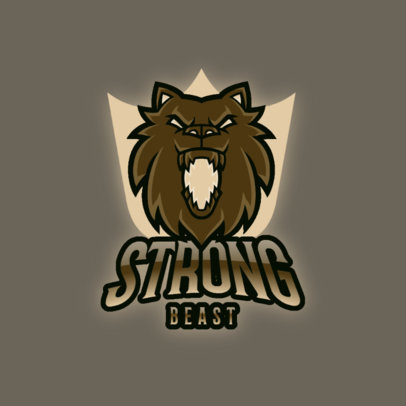 Gaming Logo Template Featuring an Aggressive Lion Graphic 5508e