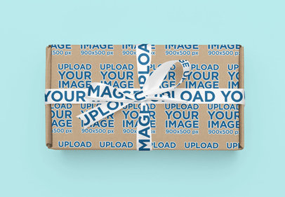 Mockup of a Box With a Ribbon Featuring a Colorful Surface m31340