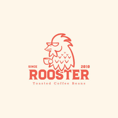 Coffee Beans Brand Logo Generator with a Cartoonish Rooster Icon 5947b