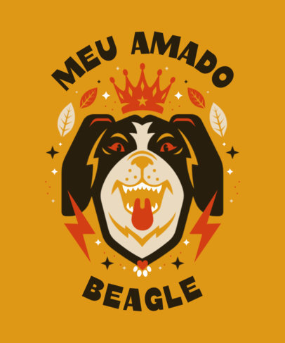 T-Shirt Design Maker Featuring a Smiling Beagle with a Crown Illustration 5644d