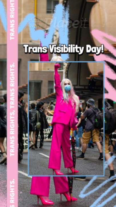 LGBT Instagram Story Video Template with Animated Text for Transgender Visibility Day