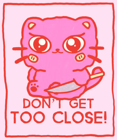 T-Shirt Design Creator with a Cute Kawaii Character Holding a Blade 5423g