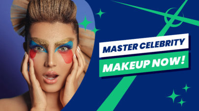 YouTube Thumbnail Maker for a Beauty Vlogger Featuring a Woman with Graphic Eye Makeup 5435d