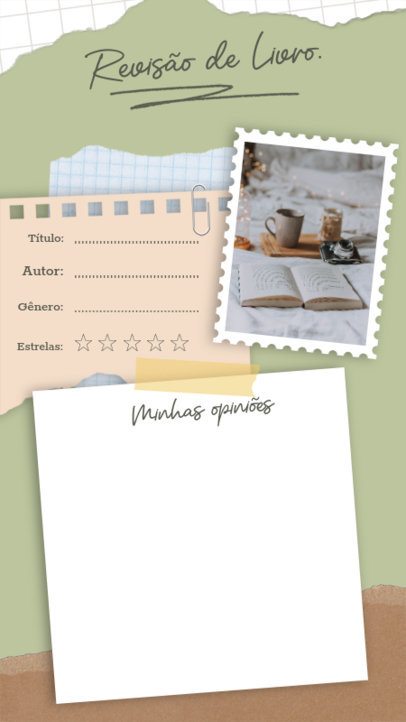 Instagram Story Template Featuring a Collage Aesthetic for a Book Review 6102c-el1