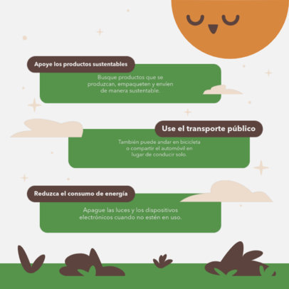 Instagram Post Creator Featuring Tips for an Eco-Friendly Lifestyle 6143b-el1