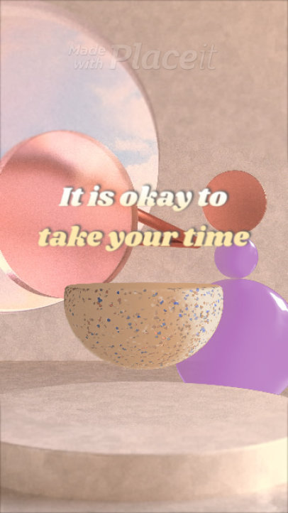 Self-Care Instagram Story Video Creator Featuring a 3D Aesthetic 6539