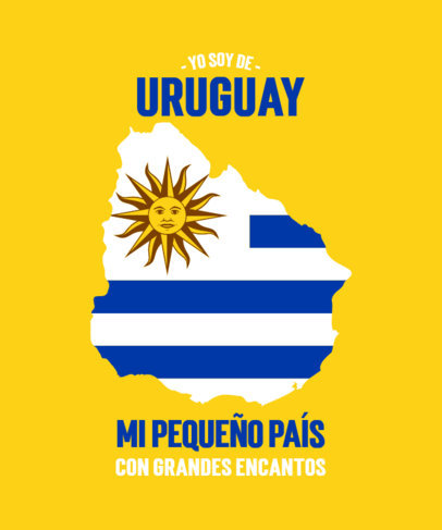 T-Shirt Design Template Featuring an Uruguay Flag and a Quote 5516a