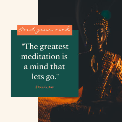 Placeit Instagram Post Template for Buddha Day Featuring a Positivity