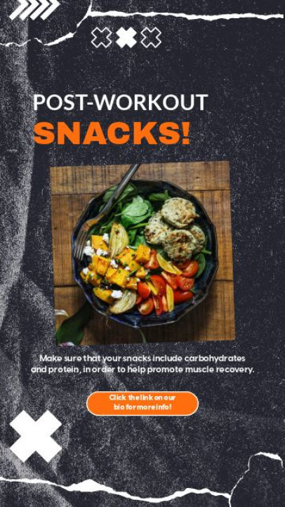 Healthy Instagram Story Video Maker Featuring Post-Workout Snack Ideas 6629