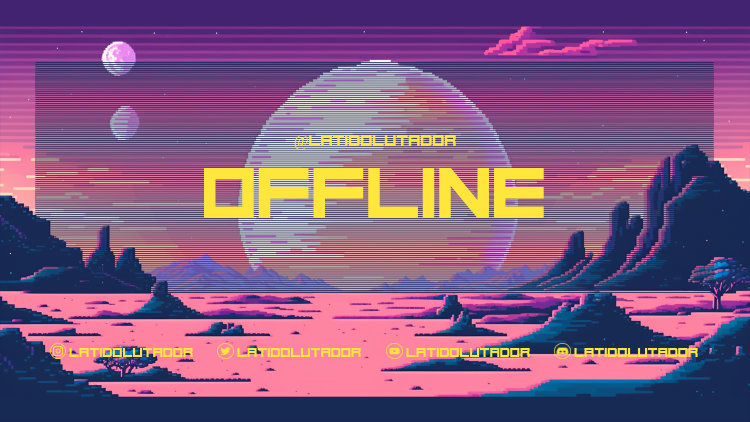 Placeit Twitch Offline Banner Template for Gamers Featuring an 8 Bit