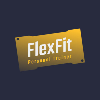 Logo Maker for a Personal Fitness Trainer Featuring a Rectangular Banner