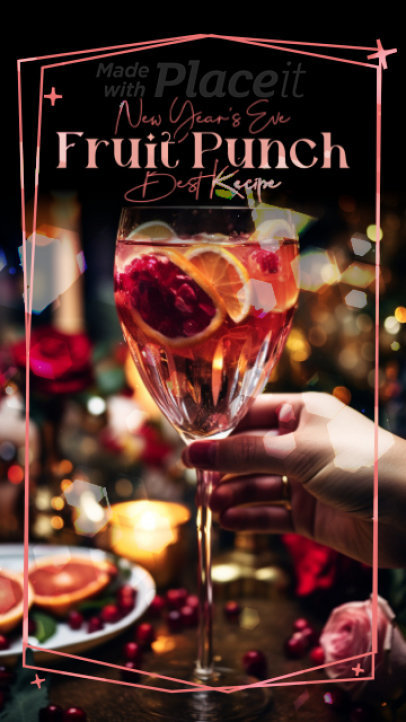 Recipe-Themed Instagram Story Video Maker for a New Year's Eve Fruit Punch