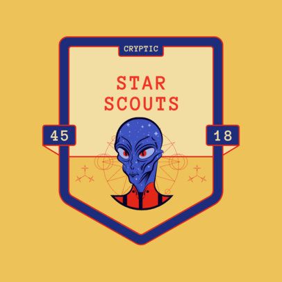 Placeit Alien Seeking Group Logo Generator Featuring an Emblem with a