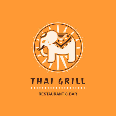 Thai Food Logo Maker with an Elephant Clipart 1837b