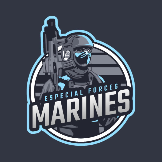 Placeit eSports Logo Maker for a Shooter Game with a Marine Clipart