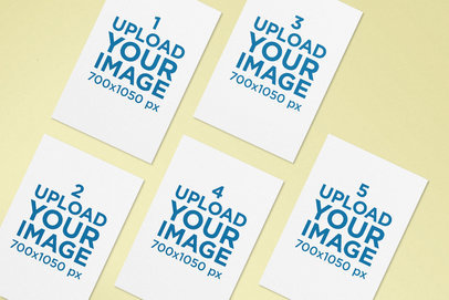 Mockup of an A4 Letterhead Pack Lying over a Solid Surface 174-el