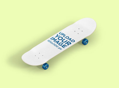 Skateboard Mockup Placed in a Minimalist Environment