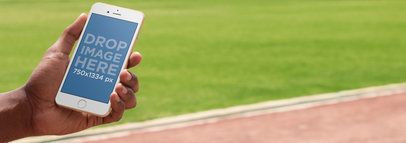 Man at the Park Using an iPhone Mockup