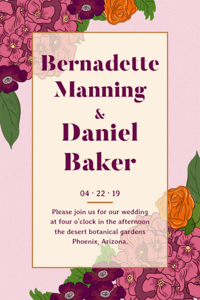 Floral-Inspired Invitation Template for a Wedding