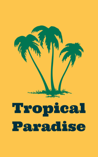 Tropical T-Shirt Template with Beach Graphics 351a